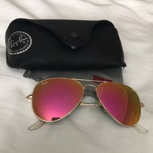 RAYBANS Pink Flash Aviators